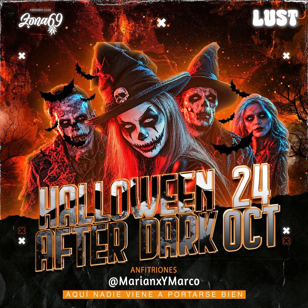 zona69sw's tweet photo. Estuvimos demasiado tiempo en silencio.

Ahora ya saben por qué.

Este Halloween no vamos a hacer una fiesta.

Vamos a abrir una puerta que probablemente debería permanecer cerrada.

Y para cruzarla, tendremos a dos anfitriones que saben muy bien lo que pasa cuando cae la noche…

😈 @MarianxYMarco 😈

serán quienes los reciban del otro lado.

ZONA69 presents:

🎃 AFTER DARK 🎃

Una noche.
Dos anfitriones.
Solo 25 parejas.
No habrá lugar para todos.
Y esa es justamente la idea.
🔐 Acceso limitado a 25 parejas.
🔞 Exclusivo para mayores de 18 años.

Lo que suceda AFTER DARK…
se queda AFTER DARK.
#Zona69 #AfterDark
