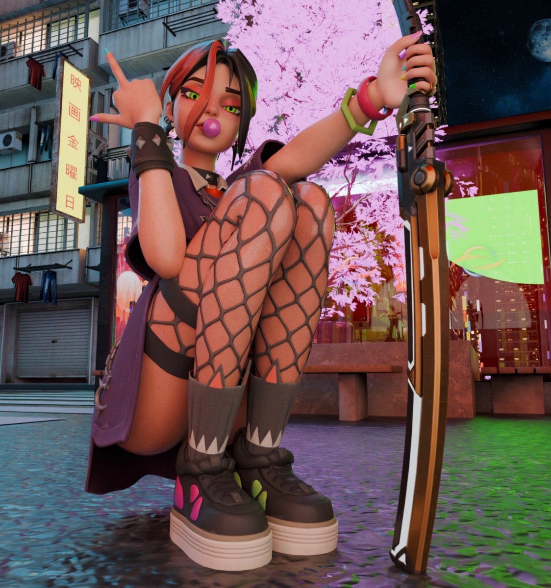 craigathy3d's tweet photo. Helsie at night 🌙 

Helsie by @KodakNSFW 

#fortnite #3d #helsie #render https://t.co/5dvjsVu1a8