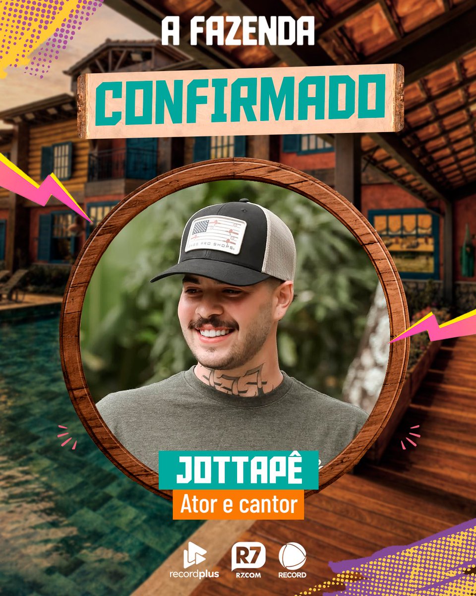 afazendarecord's tweet photo. Da Porteira para o feno! 🌾 Jottapê está confirmado na F18! 🎬 O cantor e ator agora encara um novo desafio. #EstreiaAFazenda

Acesse https://t.co/n6CWE4OvRl para assistir à transmissão 24 horas de #AFazenda com sete sinais exclusivos 🔥 https://t.co/ENSrCyX5gg