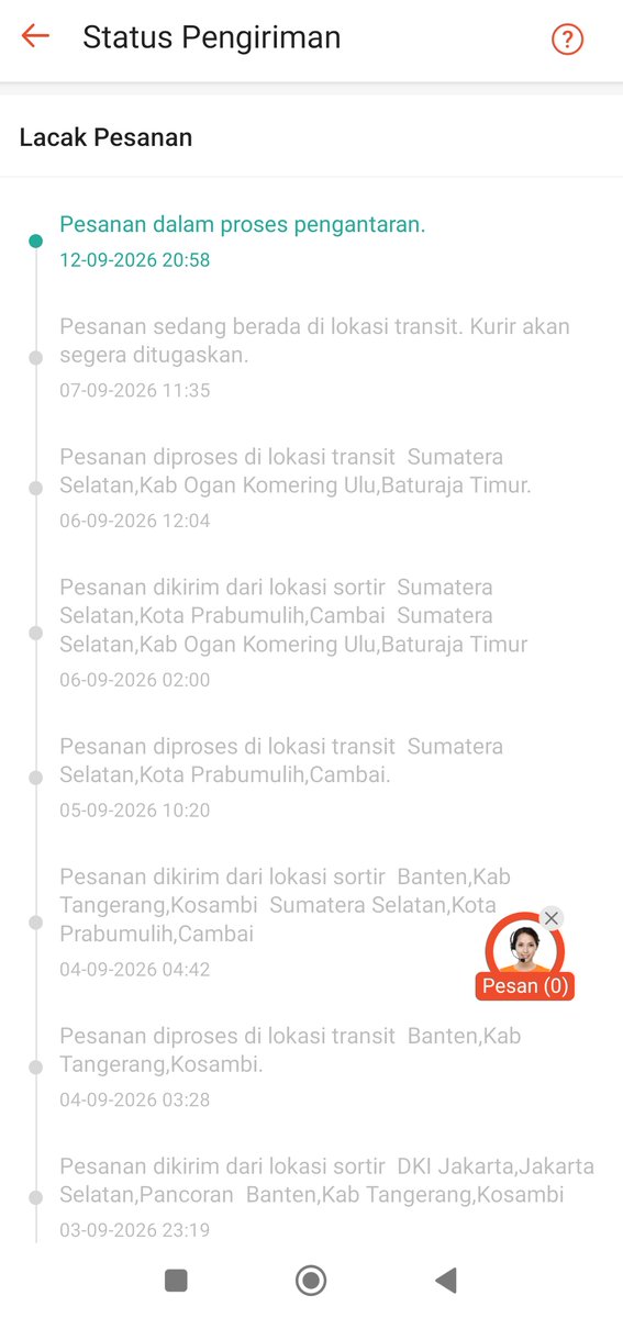 ershaaaad's tweet photo. @jtcargoid Pesanan saya kirim dari shopee pakai J&amp;T cargo dikirim tgl 3september sampai sekarang belom sampai juga. https://t.co/R1eZCYUCJs