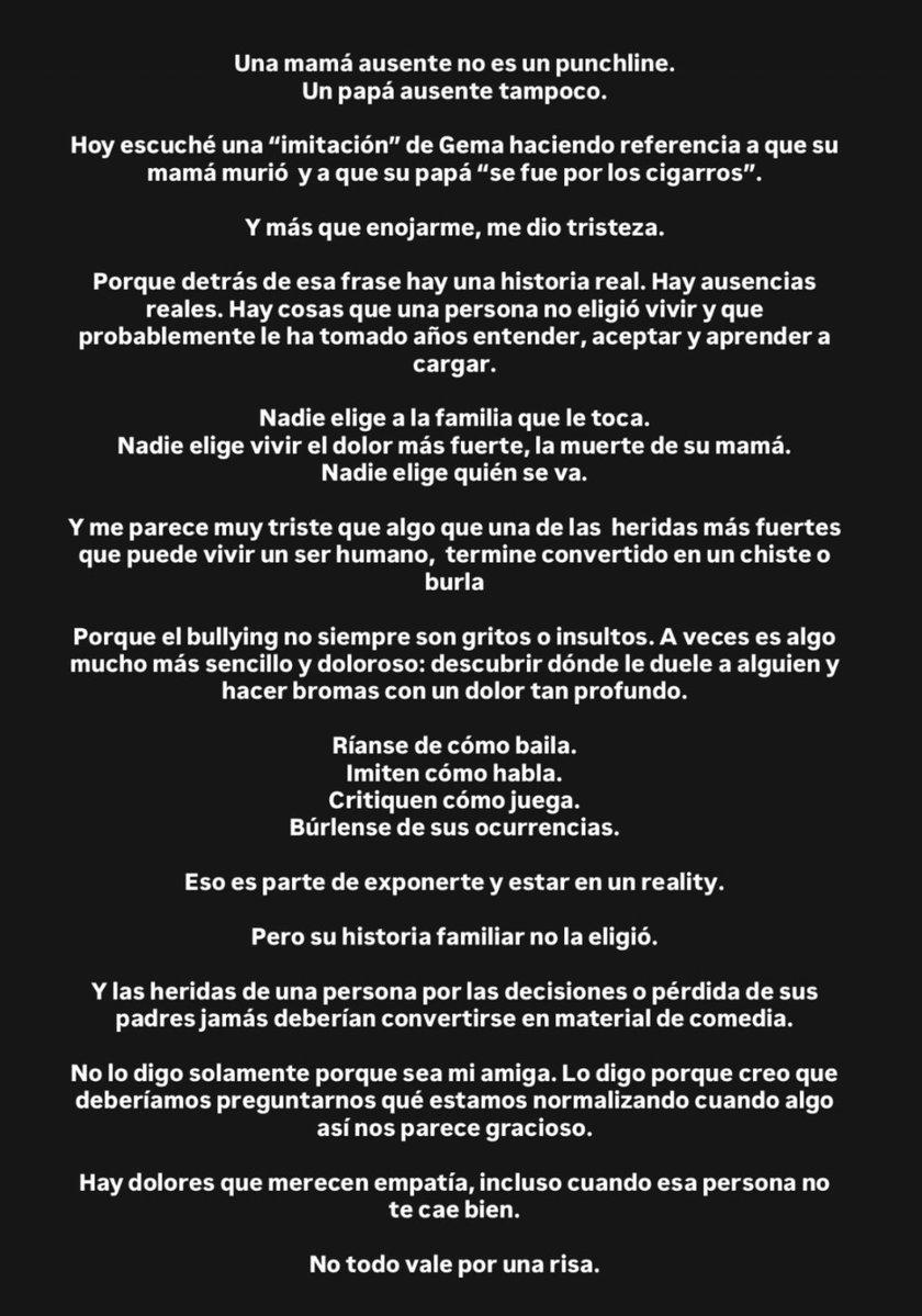 karmacabello_'s tweet photo. Lo que compartió la mejor amiga de Gema respecto al desafortunado comentario de Mariana en la dinámica de la imitación
#LaCasaDeLosFamososMéxico https://t.co/q4jPUjiOdX