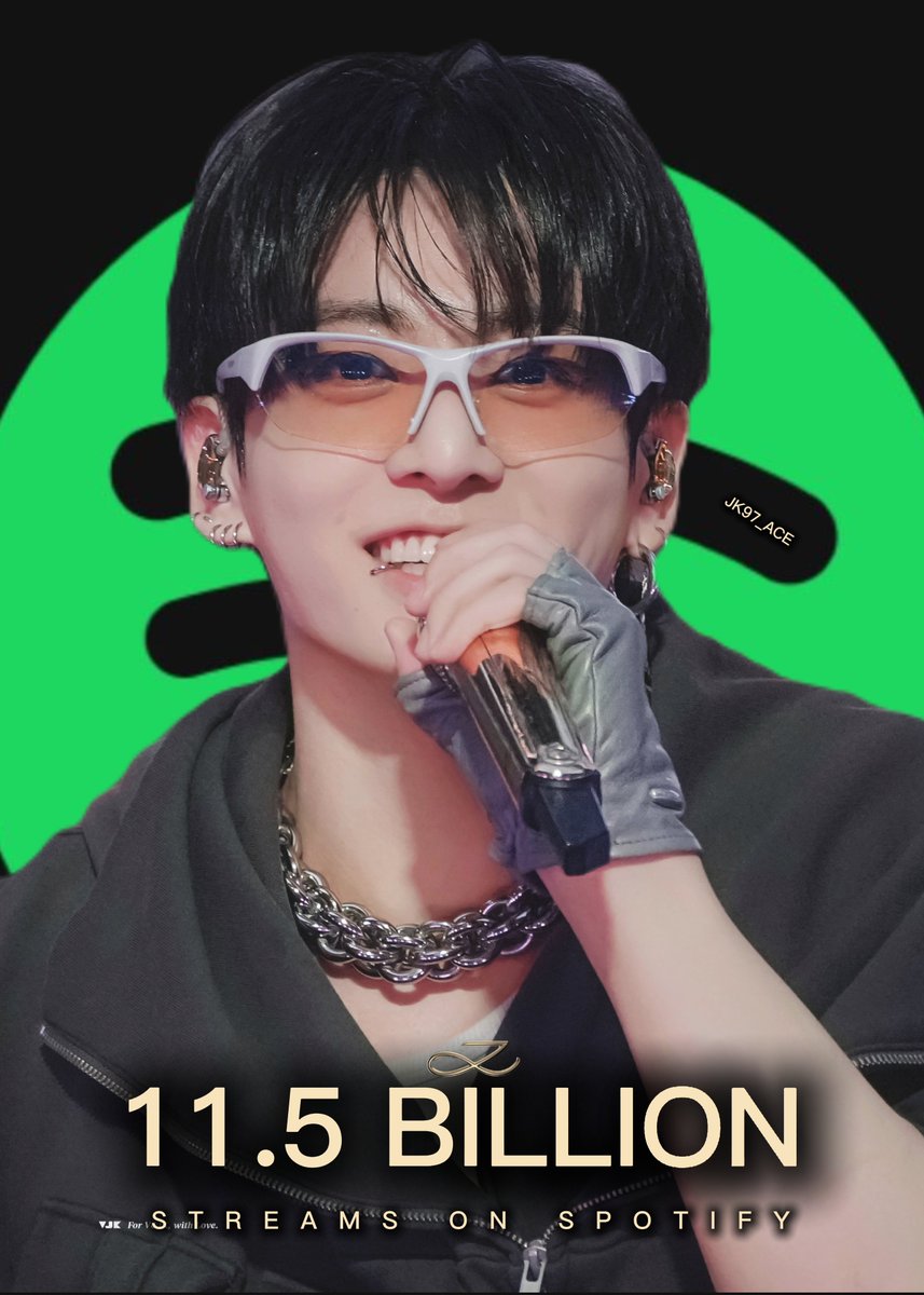 jk97_ace's tweet photo. Jungkook has surpassed 11.5 BILLION streams on Spotify, becoming the FASTEST Asian Soloist to achieve this milestone 

CONGRATULATIONS JUNGKOOK 🐰💜
HISTORY MAKER JUNGKOOK 👑🔥

#JUNGKOOK #Jungkook #BTS #JK https://t.co/9GSoBK36CD