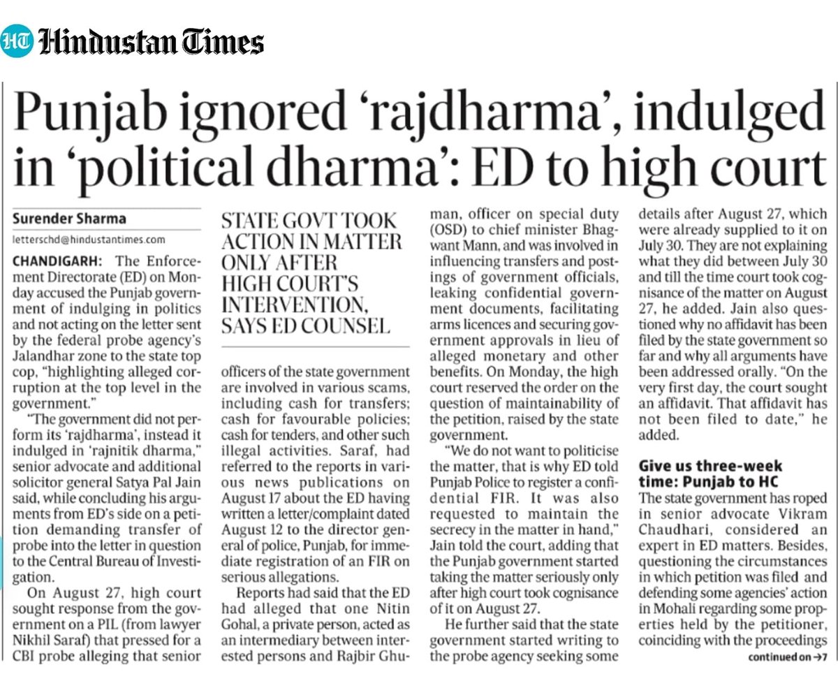SukhpalKhaira's tweet photo. Why’re #Kattar #Imandaar leaders @ArvindKejriwal & @BhagwantMann shielding their corrupt OSD Rajbir Ghuman despite serious allegations of corruption leveled against him by ED ?
Is he sharing the spoils of his ill gotten money with his political bosses ?
We @INCIndia demand registration of FIR against the said ISD to CM @BhagwantMann -Khaira
@SachinPilot @INCPunjab