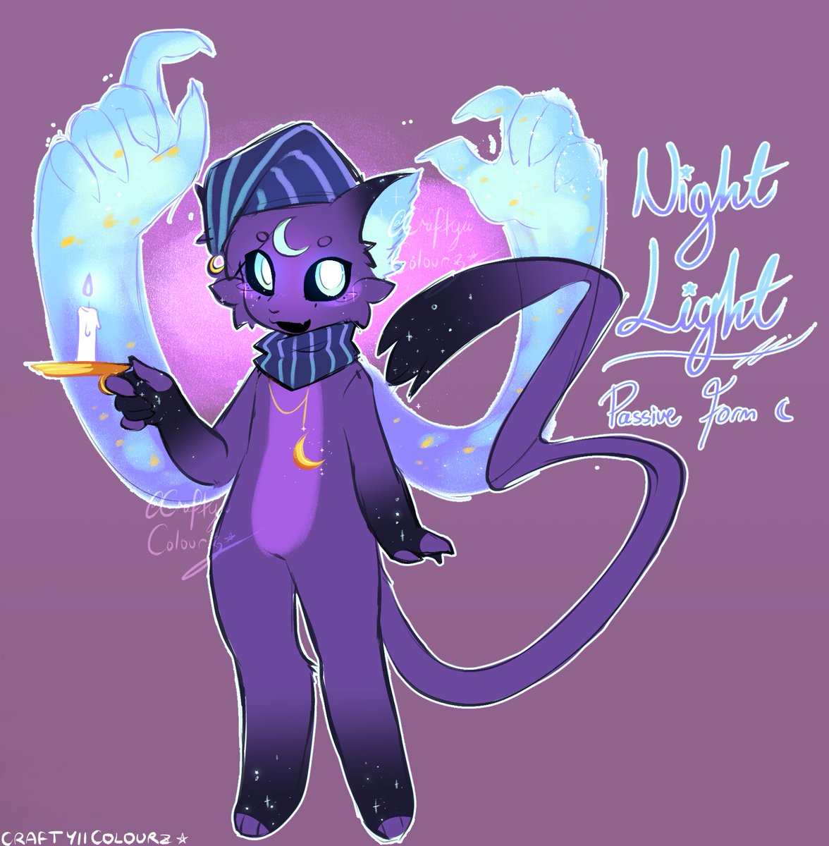 CraftyiiColourz's tweet photo. I've held onto his design long enough, personal Catnap design, NightLight :D 💜🌙

✿ #CatNap #SmilingCritters https://t.co/i8FBvOk9fc