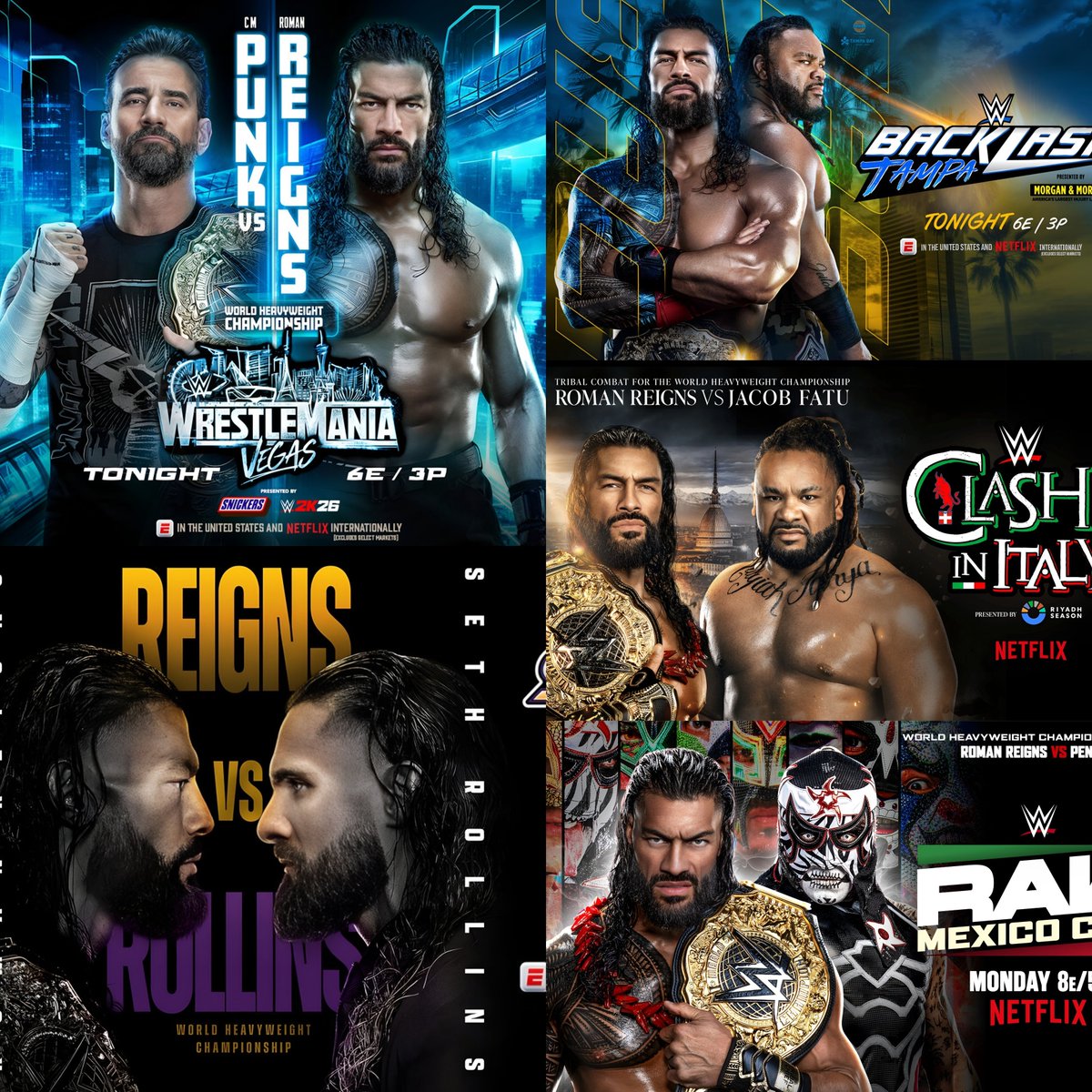 AllDAYZ77's tweet photo. Roman Reigns matches in 2026 >>>>

Everyone hates him. “He doesn’t show up.” “He’s lazy.”

But whenever he does show up, HE DELIVERS. 🔥

What a title reign he’s having right now.

THE GREATEST OF THIS GENERATION. ☝️ https://t.co/zdLy3SGrAb