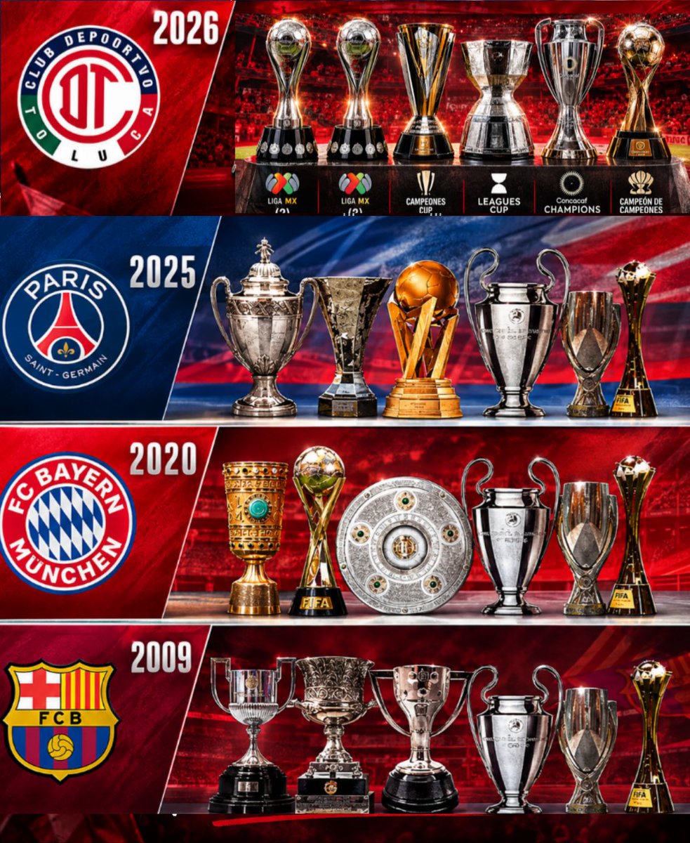 FanDiablo2's tweet photo. ¡PARA DIMENSIONAR LO DE TOLUCA! 🔥

Vimos algo realmente histórico y que pasan muy pocas veces en la vida. Toluca ganando un sextete.

Podremos contarle a nuestros nietos, que vimos el Barcelona de Guardiola, el Bayern de Hansi Flick, el PSG de Luis Enrique y el Toluca del Turco. https://t.co/0cdRH5bvup