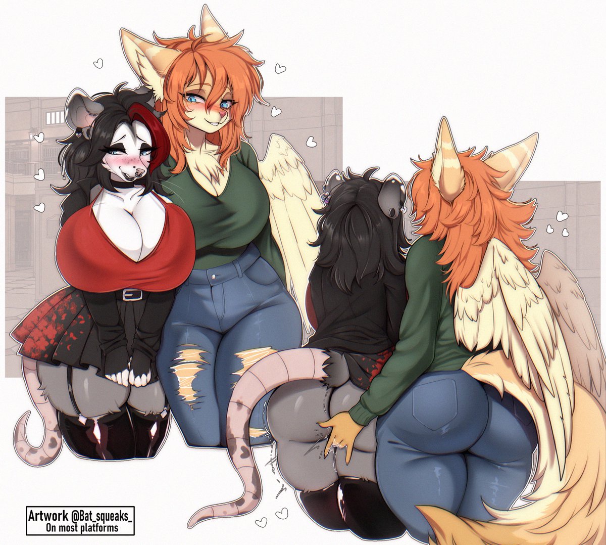 KatFox0326's tweet photo. My wife @maevepossum and I enjoying each other's company. I just couldn't wait to get back home. :3

Art: @Bat_Squeaks_ https://t.co/5aIdB7NnSv