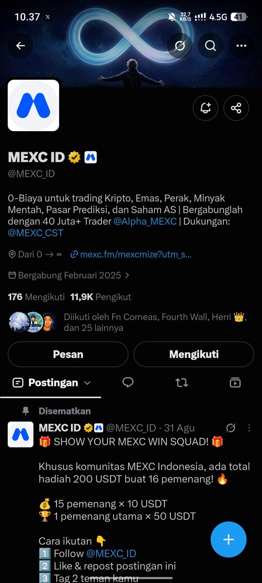 Hendryyahya9's tweet photo. @MEXC_ID #MEXCWin #MEXC 

@zeckz13 
@reysxzc 

Let's gooo https://t.co/aLStcX7hUd