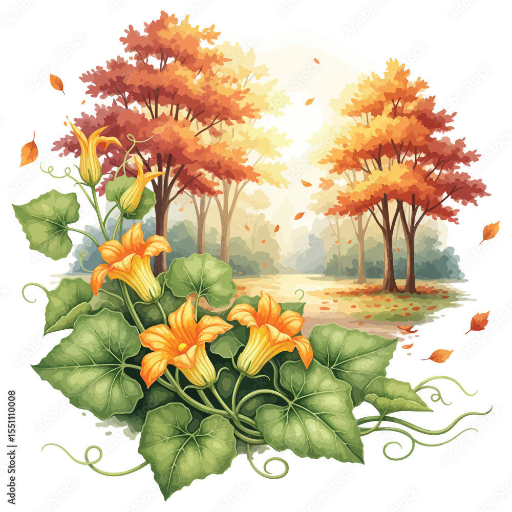 NNawyal46878's tweet photo. Vector illustration of, Autumn Forest Landscape with Vibrant Pumpkin Flowers and Falling Leaves >> https://t.co/4jldhhHWUN
#AutumnVibes #PumpkinFlowers #FallingLeaves #ForestLandscape #VectorArt #NatureIllustration #VibrantColors #SeasonalBeauty #ArtOfTheDay #CreativeDesign https://t.co/Arn0teB89U