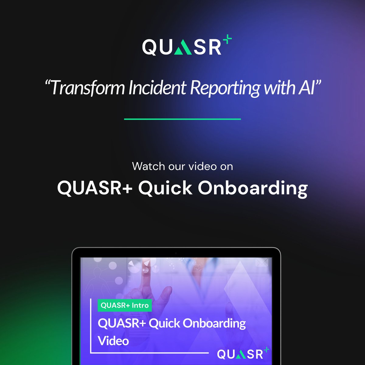quasrplus's tweet photo. Starting with a new incident reporting system should be simple.

Our QUASR+ Quick Onboarding Video walks healthcare teams through login, navigation, setup, users, roles and access.

Take a few minutes to get familiar with QUASR+.
Watch here → https://t.co/x9qn64UOE1 

#QUASRPlus https://t.co/eyN8QdN1aO