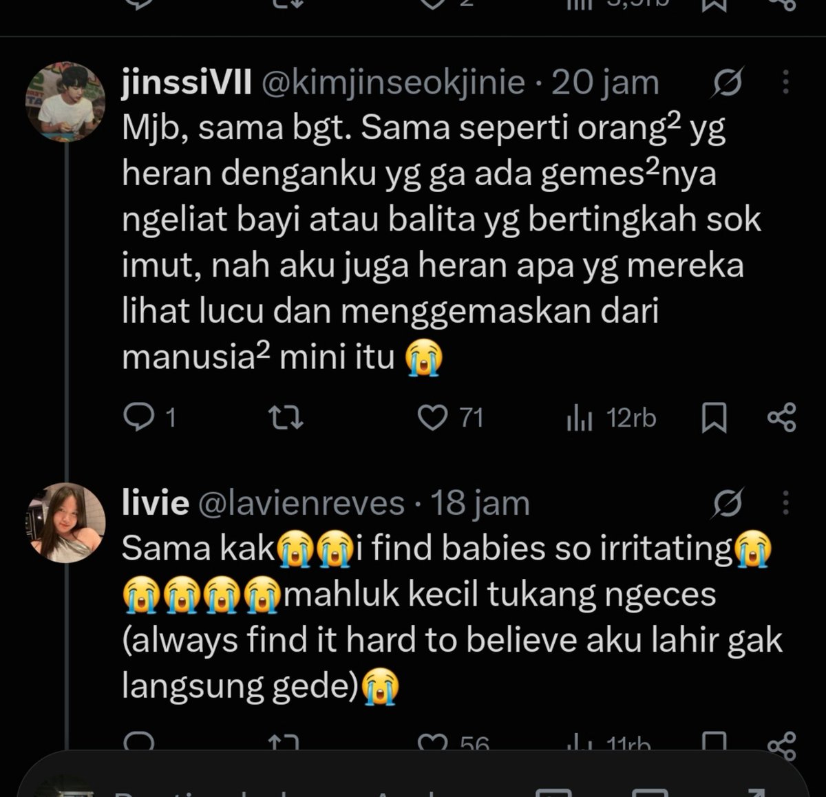 DoctorFateXy's tweet photo. lu ngelakuin hate speech ke anak kecil aja udah harmful ke mereka, kalimat di foto pertama itu beneran dehumanizing banget

Lucu sebenarnya orang dewasa mewajibkan anak kecil untuk bijak padahal itu tugas orang dewasa. Gw memilih childfree, tapi gk akan ngerendahin anak https://t.co/MpSqib4f42