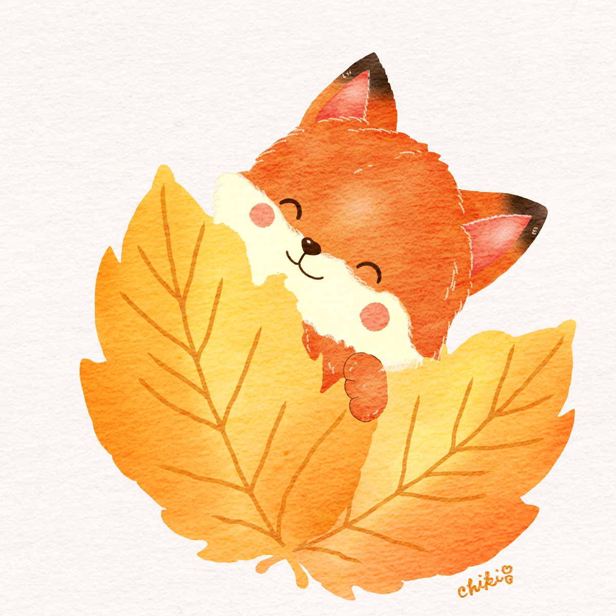 chikidari's tweet photo. 🦊🍂🍁

#イラスト https://t.co/2MNXiuF30P