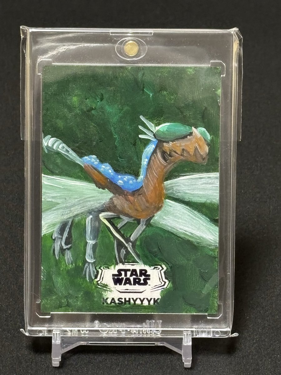 0719lord's tweet photo. Kashyyyk Art Card — Rebecca Guay

Hyperspace Art/Sketch筆絵？：約1:21パック。
フルカラーで背景まで描き込まれた手描き一点物。
筆跡や絵具の質感が残るが良い

持ってるので1番好き

#Topps #StarWars https://t.co/vjY0nU4w2y