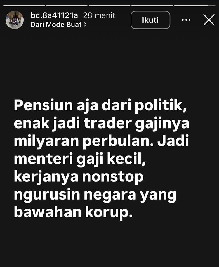 sibambaang's tweet photo. Anaknya Purbaya mulai blak-blakan gak pakai rem.

Maksudnya ASN di kemenkeu…? https://t.co/7Zs8ytFfkR
