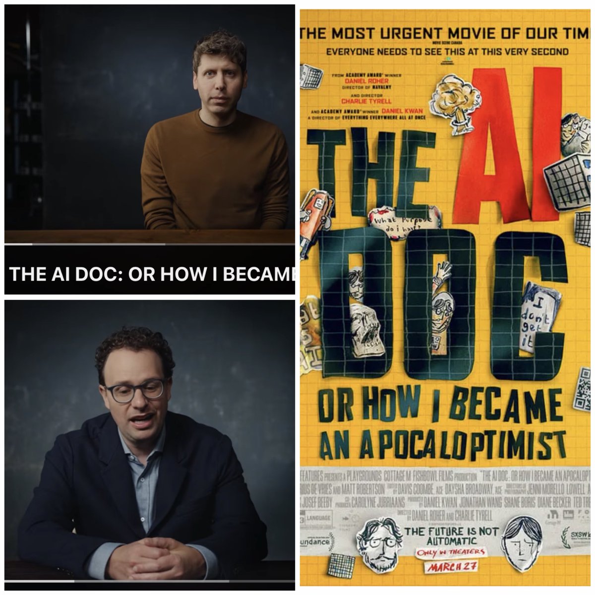 ErikaCA47's tweet photo. Want to understand how propaganda works?

Tomorrow, Netflix premieres The AI Doc starring Sam Altman, Dario Amodei, and also Reid Hoffman. 🙄

The topic? Impending doom about AI. 

The movie was launched by Sundance Festival in February. Yup. The Sundance Documentary Program where George Soros is the original architect and founding financial backer.

The AI Doc received grants from Open Society, Ford Foundation, and MacArthur. 

It’s. A. Globalist. Op. Receipts. ⬇️