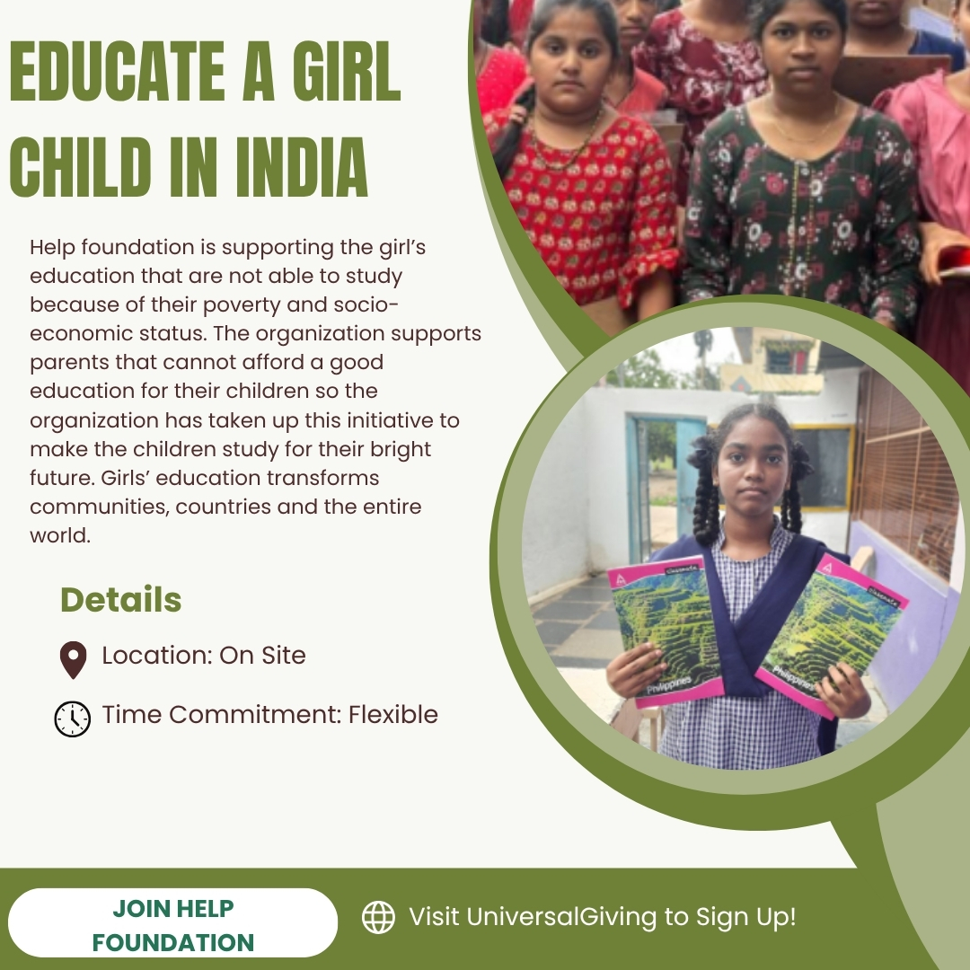 UniversalGiving's tweet photo. 📚 Educate a Girl, Empower the Future! 💚

Help Foundation supports girls whose families face financial barriers to education. Your support can open doors to learning, opportunity, and a brighter future. 🌍✨

Visit UniversalGiving to learn more and get involved.

#GirlsEducation https://t.co/z8XSjn3M1Z