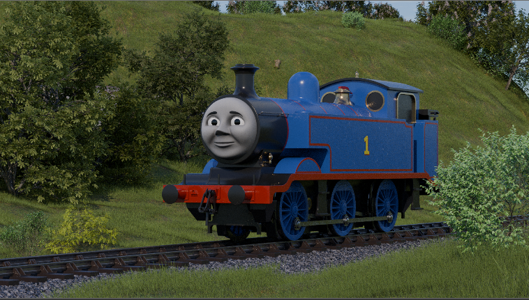FlagstopStudio's tweet photo. Thomas is a tank engine, who lives at a big station on the Island of Sodor. He's a cheeky little engine with six small wheels, a short stumpy funnel, a short stumpy boiler, and a short stumpy dome https://t.co/qXeWJuCUlG