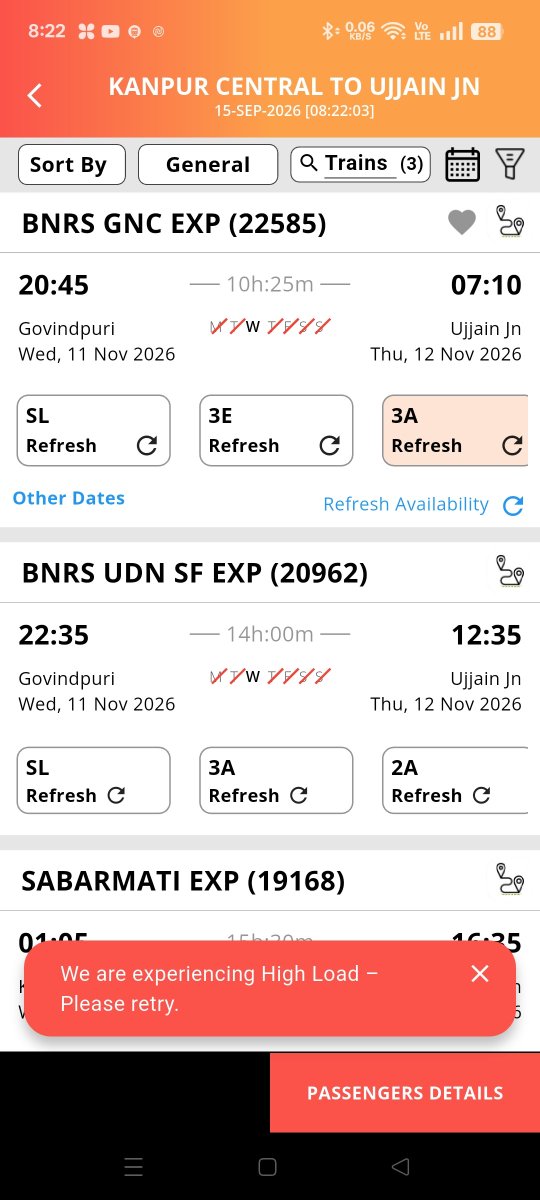 urankitsahu92's tweet photo. @IRCTCofficial
These days even the 8 AM booking window is showing heavy load. In Tatkal that’s expected, but I’ve never seen such rush at 8 AM before. https://t.co/d4F0VZw8ef