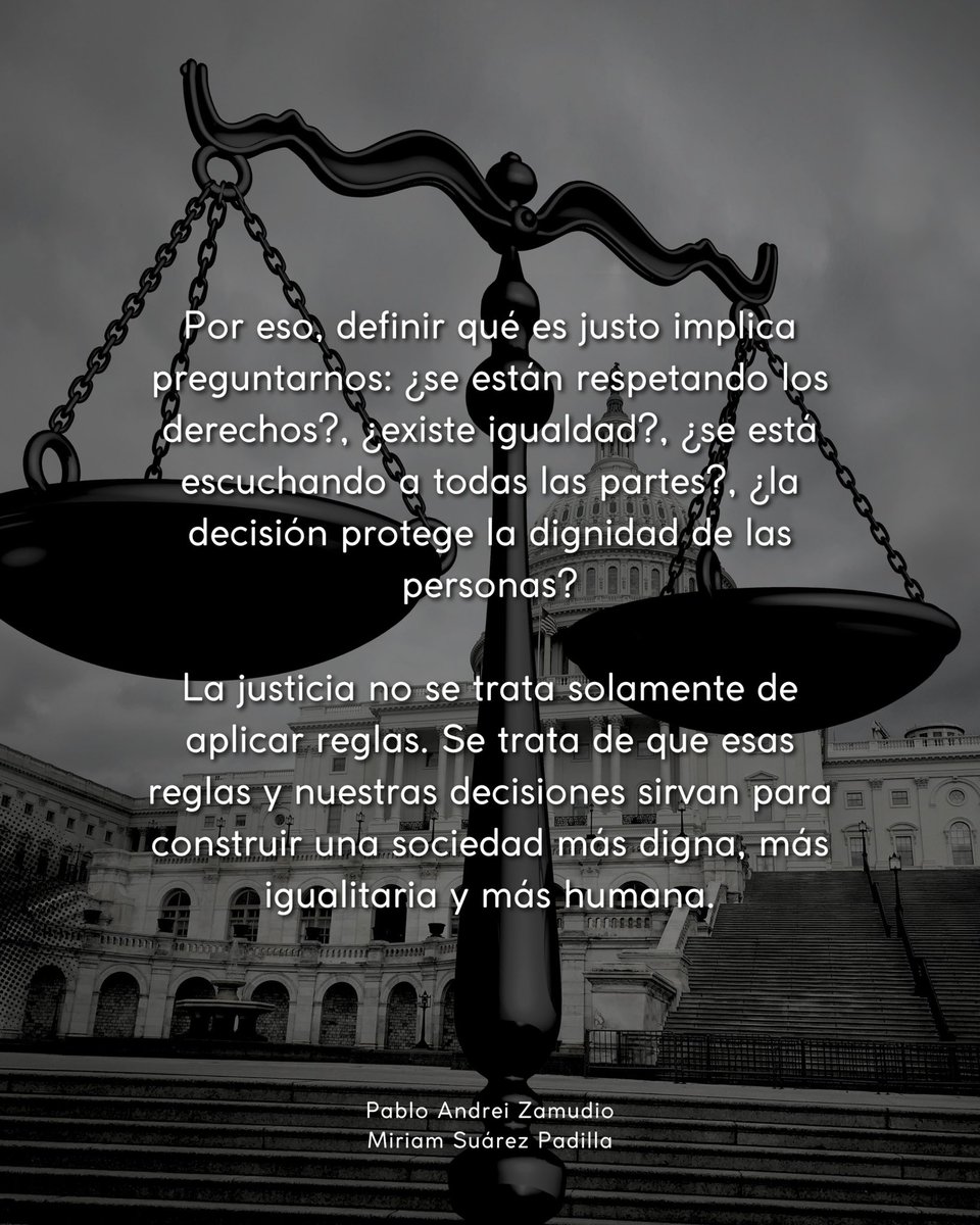 pabloandreiPAZ's tweet photo. ⚖️ ¿Justicia es darle a todos exactamente lo mismo? No siempre.

Lo verdaderamente justo es reconocer que cada persona vive circunstancias distintas, pero que todas merecen los mismos derechos, oportunidades y dignidad. 🌍✨

Lo injusto es normalizar la desigualdad. La justicia no se trata solo de seguir reglas, sino de construir una sociedad más empática y humana. 🤝

💬 Para ti, ¿qué es lo más injusto que hemos normalizado? Te leo en los comentarios. 👇🏼