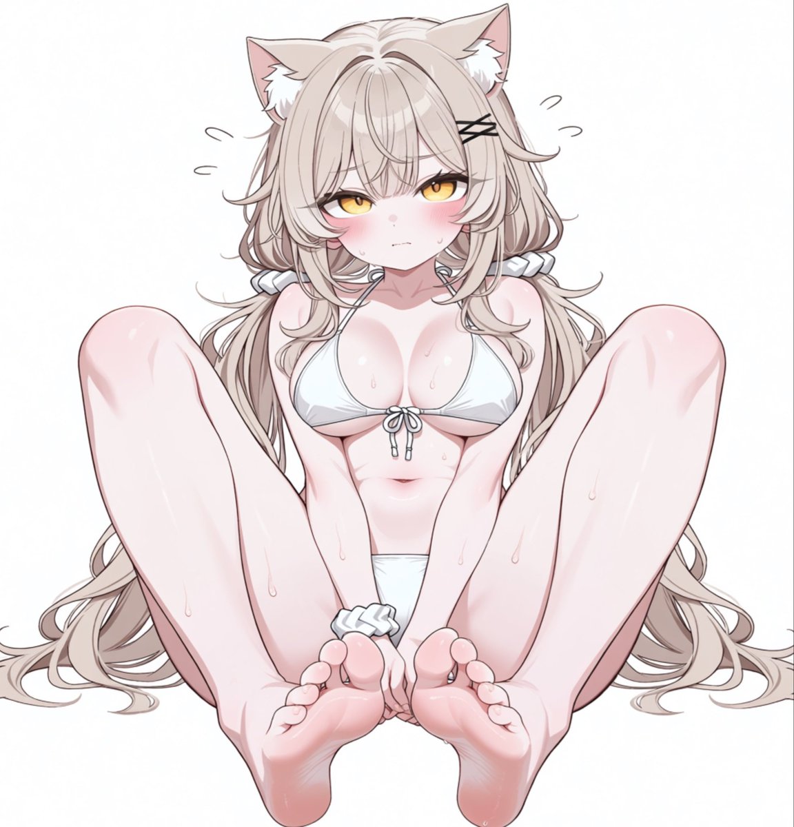 GhostFeet_77's tweet photo. she only sits like this when she wants pets 🐾 #neko #catgirl #feet https://t.co/4uPEB9bq12