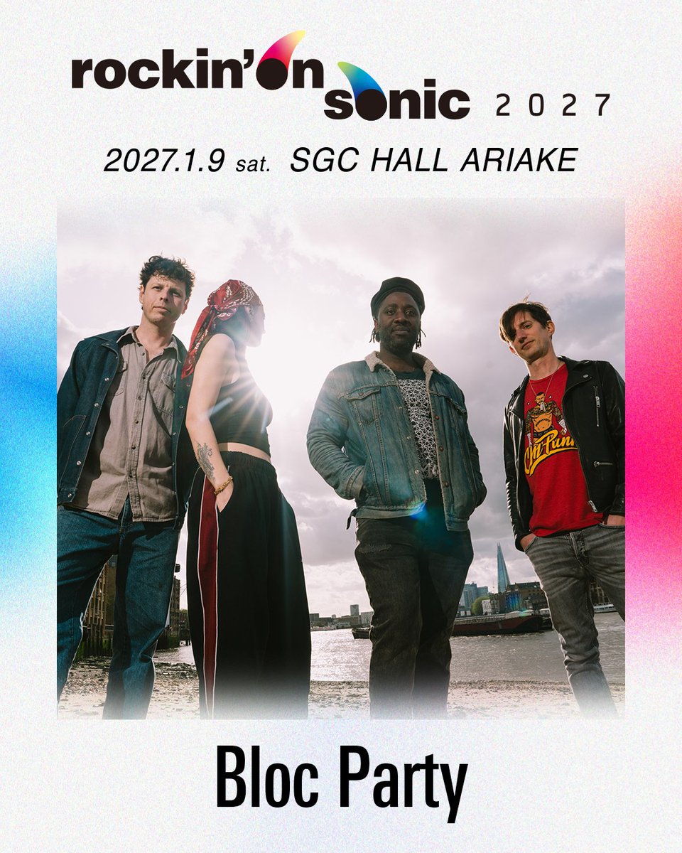BlocParty's tweet photo. See you in January, @rockinon_sonic. Tickets: https://t.co/Zfim3IGwDm https://t.co/DEsvrtZzKO