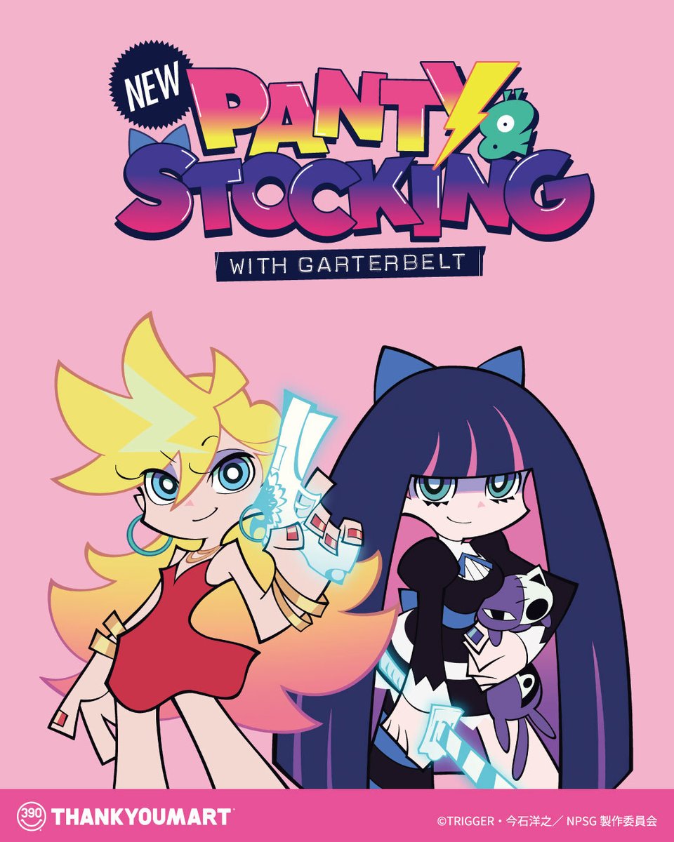 thankyoumart's tweet photo. ⚡＼あの天使たちが降臨⚡／

『New PANTY &amp; STOCKING with GARTERBELT』
コラボアイテムが新登場！🏁

「パンティ」と「ストッキング」をはじめ、
デイモン姉妹や天使兄弟たちが大集合💒💕

👠WEB先行予約：9/16(水)12:00～
👠店頭販売：10月中旬～入荷順次
https://t.co/uSDtm5qIWH https://t.co/92vVqUltwG