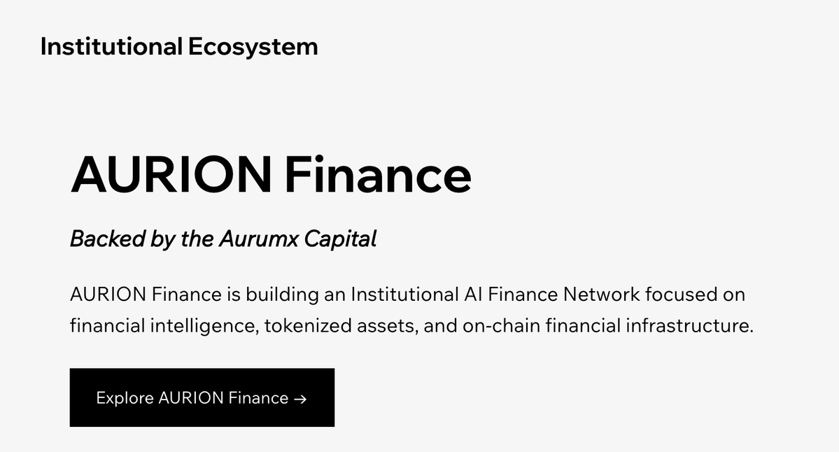 AURION_Finance's tweet photo. 2/2 AURION extends the AurumX's financial infrastructure vision into intelligent finance, tokenized assets and programmable on-chain markets.

AURION Finance is building the Institutional #AI Finance Network.

Explore AURION: https://t.co/GSDeXglwEx https://t.co/aSlTYbRJFt