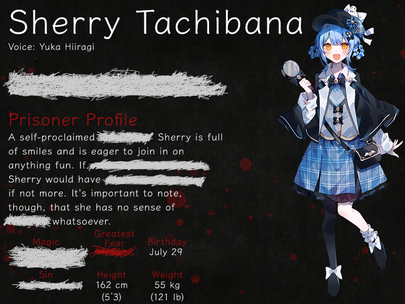 Acacia_X_Global's tweet photo. Prisoner #667 - Sherry Tachibana
We have disclosed a portion of a prisoner's profile.
This file contains sensitive information—feel free to share it with everyone you know.

We will erase the white portions of the profile tomorrow. Prepare yourself.

#MGWT #Manosaba https://t.co/rViRKbZBxo
