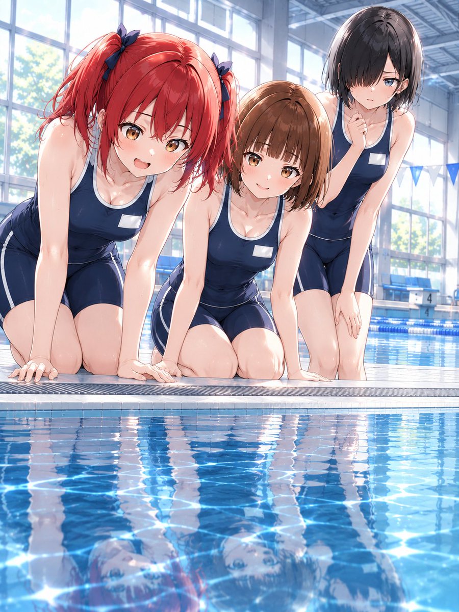 redchan_ai_2's tweet photo. #火曜スク水Lover

❤️「ぜったい何か居るって！」

🤎「ほんとに？」

🖤「おい……え？マジで？」 https://t.co/G3wXcJb9Oz