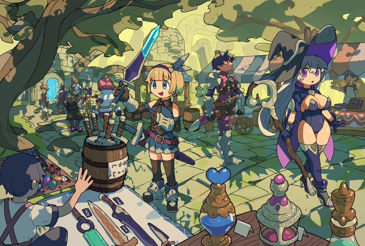 GreenTanuki64's tweet photo. こういうごちゃついた情報量の多い絵がとても好き https://t.co/5cuUteM5SJ