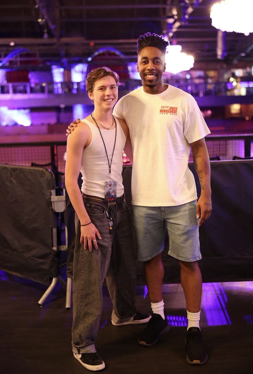thatsdax's tweet photo. This is Keegan. He’s a LEGEND. He survived a school shooting in Denver. His mother let me know this when I met him at the meet and greet last night at the show in Denver at The Fillmore. She told me my music was truly helpful when he was struggling after the events that occurred. I was truly moved by his story. This is what I envisioned when I began this journey. I wanted to CREATE MUSIC, that could be the soundtrack to people’s lives that could play in the background and help them get through hard times. My favorite part about being on tour is meeting the people my music IMPACTS. Denver was truly a special show and it’s because of people like Keegan. Once again, thank you to all the parents who bring their kids. The youth are the future. The Anger Management Tour has been LEGENDARY SO FAR! I can’t wait to meet more of you!