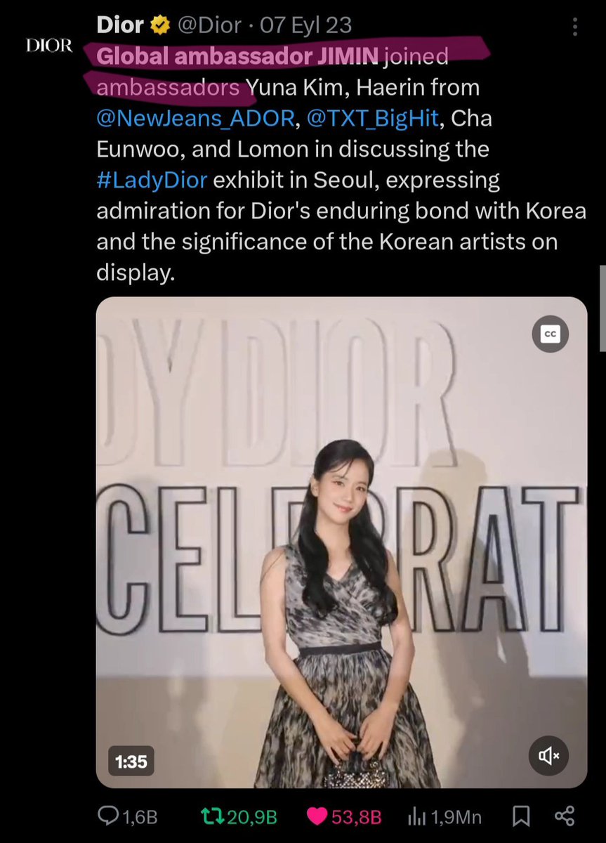 kazuhanill's tweet photo. Dior itself doesn’t even think of jisoo when they think of dior in the first place. Remember when they didn’t even add her name when she was in the video lmfao https://t.co/zSS6C3cJXd