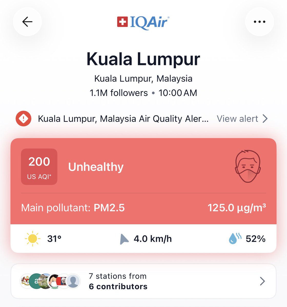 syahir's tweet photo. ikut API Jabatan Alam Sekitar KL: 164-172

ikut AQI: 200

pemandangan KL daripada tingkat 55 Menara 118. 

boleh dah kot tutup sekolah &amp; WFH dekat KL?

p.s: aku tau JAS pakai 24-hour running average. https://t.co/GlfKhKA6Rc