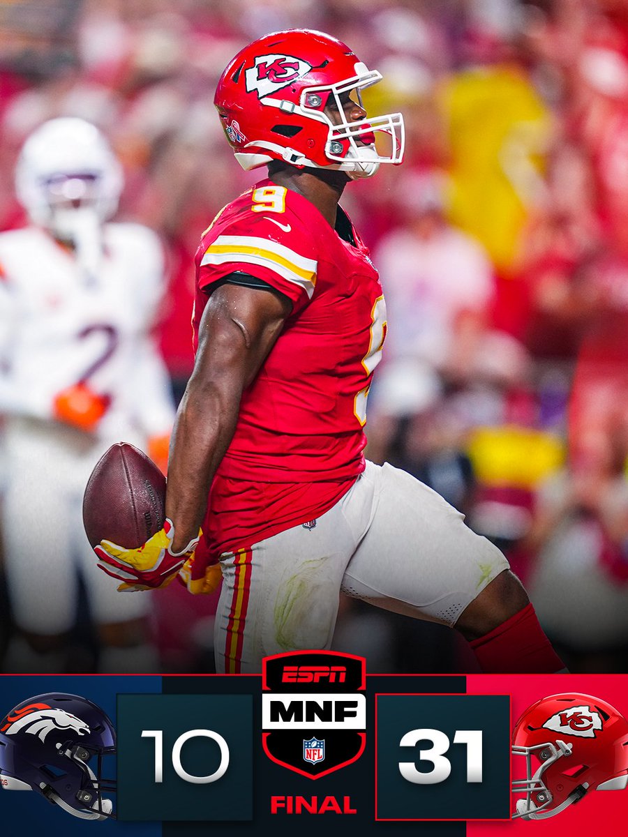 NFL's tweet photo. FINAL: The @Chiefs close out Week 1 with a resounding victory. https://t.co/6Oir8ctUvl
