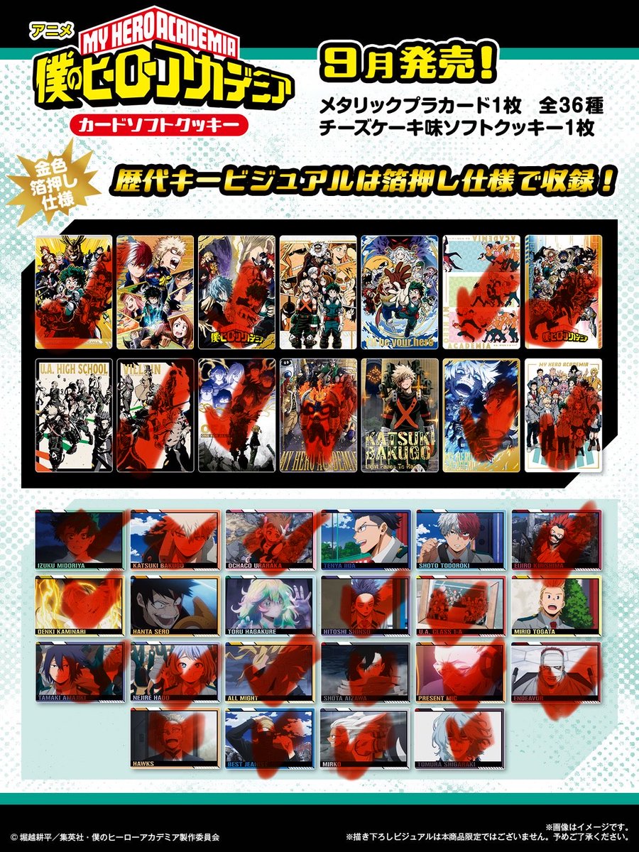 pct_game's tweet photo. 交換 ヒロアカ 僕のヒーローアカデミア ソフトクッキー

譲▶︎オールマイト 上鳴 ミルコ 心操 天喰 麗日 マイク クラス写真

求▶︎画像2 チェックのついてないもの

コンプ目的のため各1のみ

よろしくお願いいたします🙇‍♀️ https://t.co/fptJnG3l6a