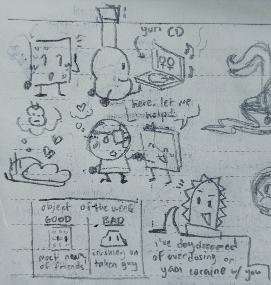 utopianparodies's tweet photo. [ #dummydrawings ]
// sex joke

decided to draw some of the stuff that happens there

i'm calling these series of doodles Objectomodachi Life ( + some screenshot proof in the replies) https://t.co/tuJE3R9o5N