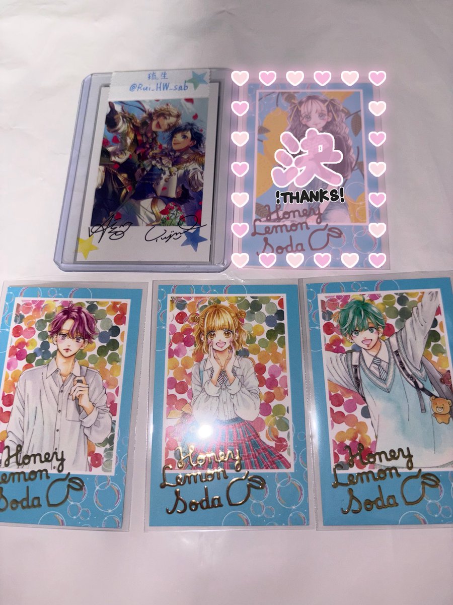 Rui_HW_sab's tweet photo. 《交換・買取》
ハニーレモンソーダ ハニレモ
完結記念展
ランダム トレーディング チェキ風カード

【求】画像 各1
激求＞求

【譲】写��＞定価(+送料)

郵送交換希望
⚠️プロカ必読⚠️

まとめての方、激求含む方、交換優先 https://t.co/E9WIRn6tsb