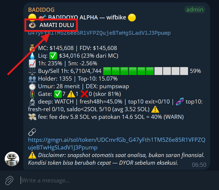 badidoyo's tweet photo. CARA AGENT MENGHINDARKAN TRADER DARI RUGPULL

06:50
Ada token lolos filter➡️AMATI DULU🧐

06:52
Hasil forensik keluar beserta trading plan🗒️

06:57
Harga turun ke support, agent bilang WAIT⏱️

07:00
Support jebol➡️trading plan INVALID➡️NO ENTRY➡️trader selamat dari rugpull 😘 https://t.co/Mu8nxFsfTu