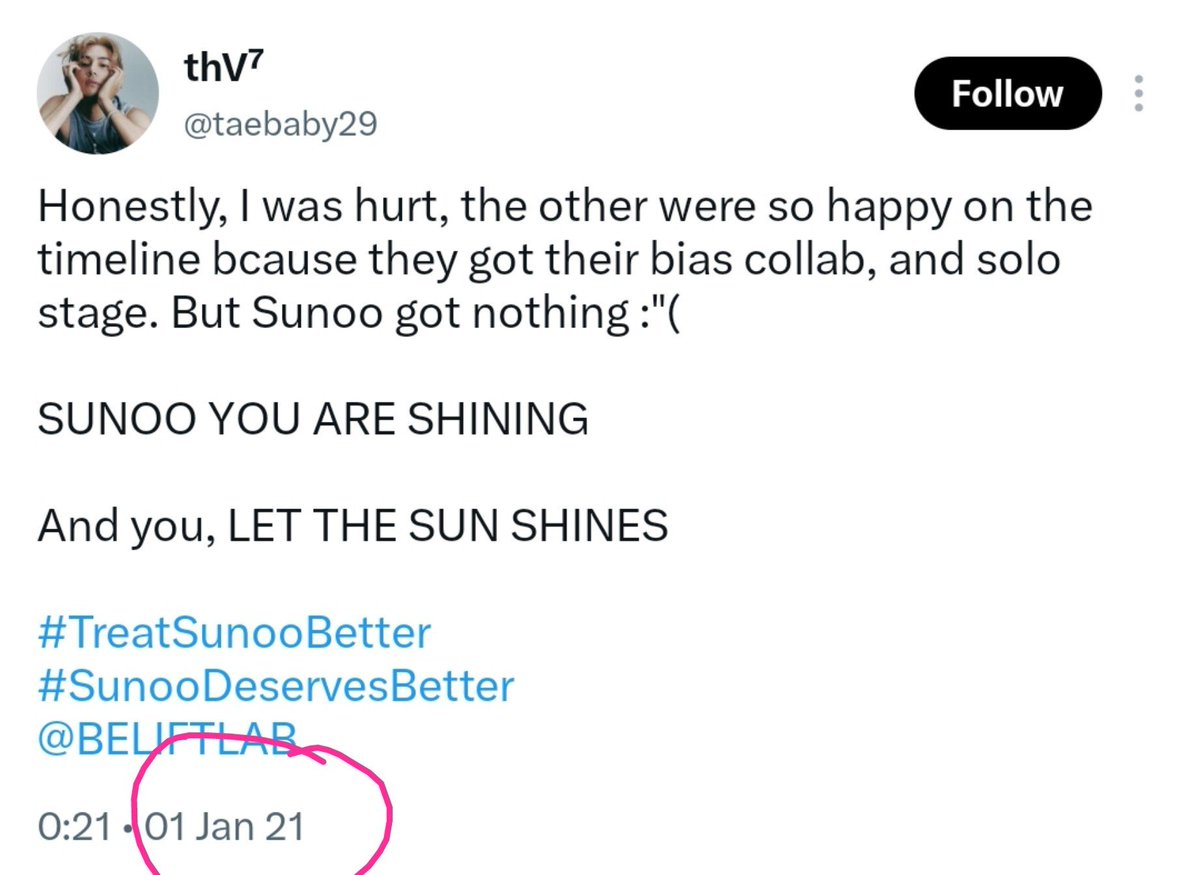 pinknooieu's tweet photo. for years of stanning sunoo, i never thought i’d see the day people would call him the “company’s fav” just because he’s finally getting the bare minimum promotion through guestings this comeback. for years, we had to constantly campaign just to get him the opportunities he deserved, and we were called “evil” and “annoying” for speaking up.

when we called out the company for giving sunoo fewer promotions and guestings, you were the same people defending them with “the show only invites the most popular member” and “sunoo’s time will come.” and now that he’s finally getting some opportunities, suddenly he’s being favored?

we weren’t asking for special treatment or for him to get more than everyone else. we were asking for the same opportunities you’re now complaining about. you can’t spend years telling us to wait for his turn, only to throw a fit when his turn finally comes.