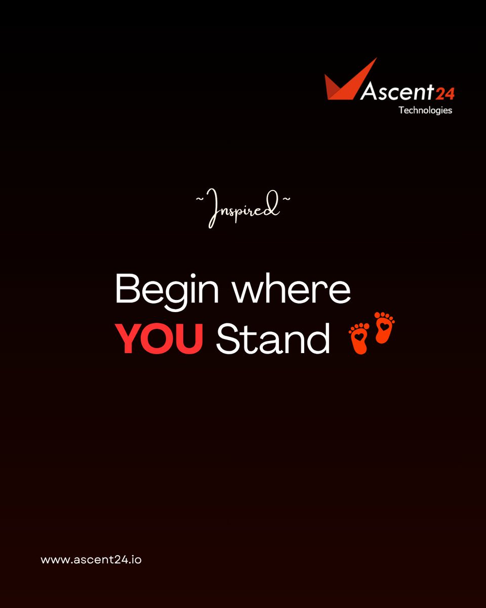 Ascent24T's tweet photo. Take the first step. Build from there.

#Motivation #Mindset #StayFocused #ascent24technologies #Confidence #DailyQuotes #inspiredaily https://t.co/Jy8H2Q7Rx1