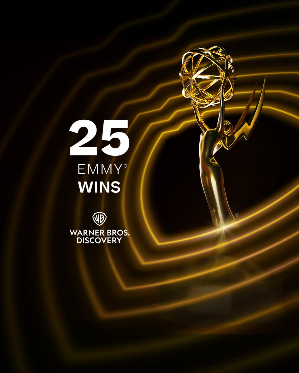wbd's tweet photo. Warner Bros. Discovery received 25 #Emmys at the 78th Emmy® ceremonies, including Outstanding Drama Series and Outstanding Lead Actor in a Drama Series for #ThePitt, and Outstanding Lead Actress in a Comedy Series for #Hacks 🏆 Congratulations to all! https://t.co/tSXlspYsmV