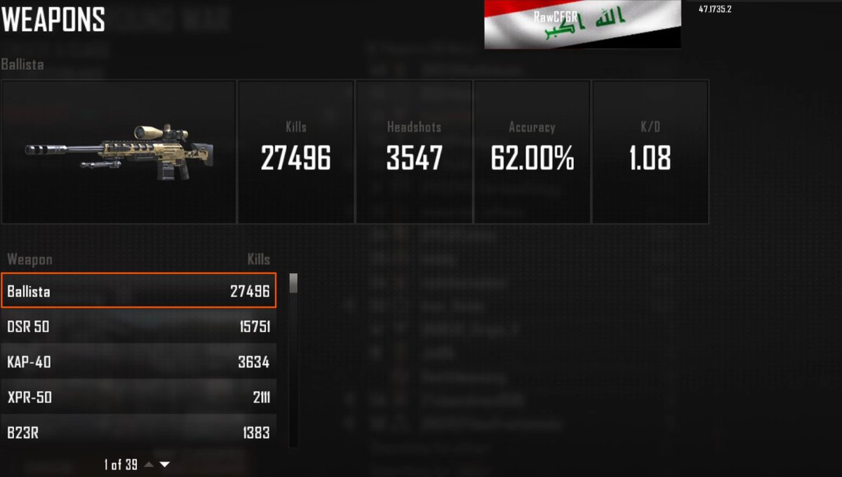 CFGR_'s tweet photo. Just hit 62% accuracy with the ballista lfg https://t.co/PML0d2hOXT