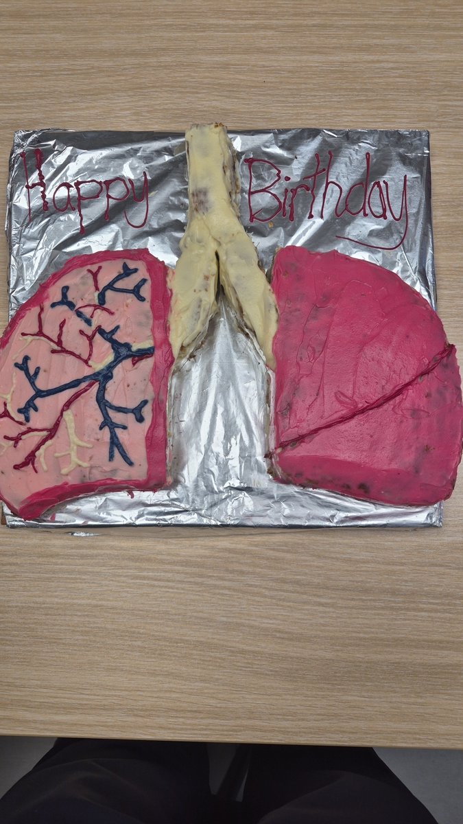 smartaban's tweet photo. Thank you, guys, for the innovative lung-shaped cake and the wonderful birthday surprise! My heart may keep me alive, but my passion and love will always belong to the lungs—I simply can’t breathe without them! 😂🫁🎂 https://t.co/i9E7LEAkjk