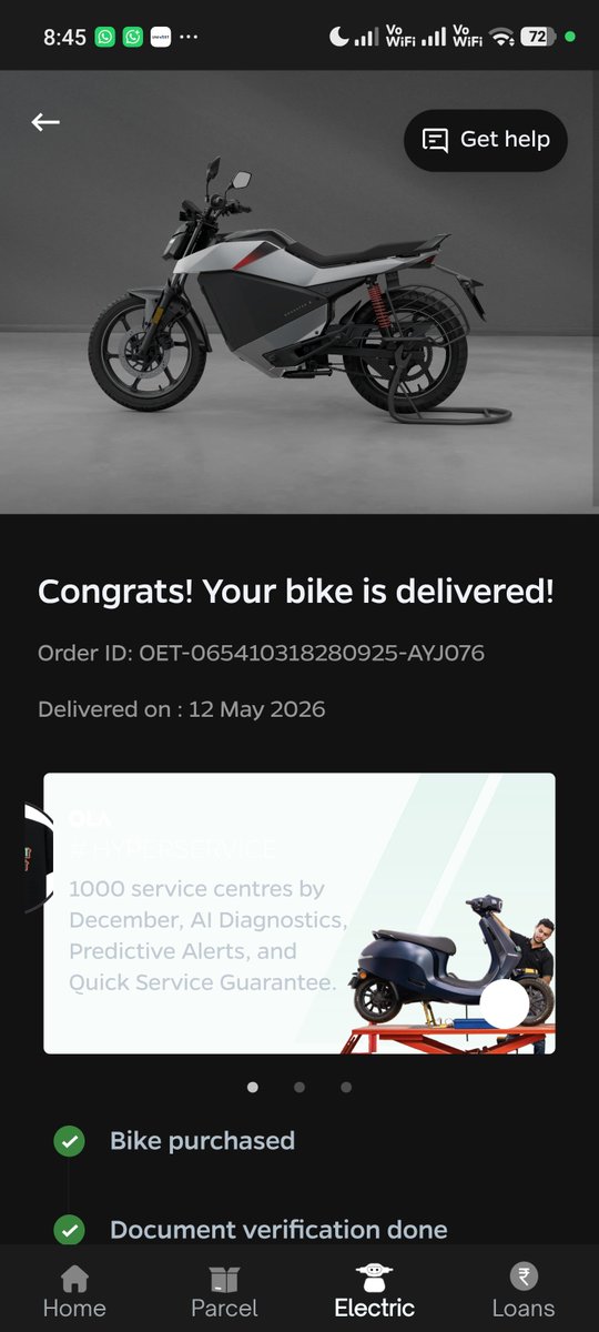 EVTalks_In's tweet photo. @OlaElectric @bhash - Alleged SCAM by your team to suddenly mark the order as delivered more than 4 months ago when replacement of damaged parts due to failed PDI remains pending in addition to other defects since since then. We also lost 2 months of unconditional service period! https://t.co/ZkakZvecdX