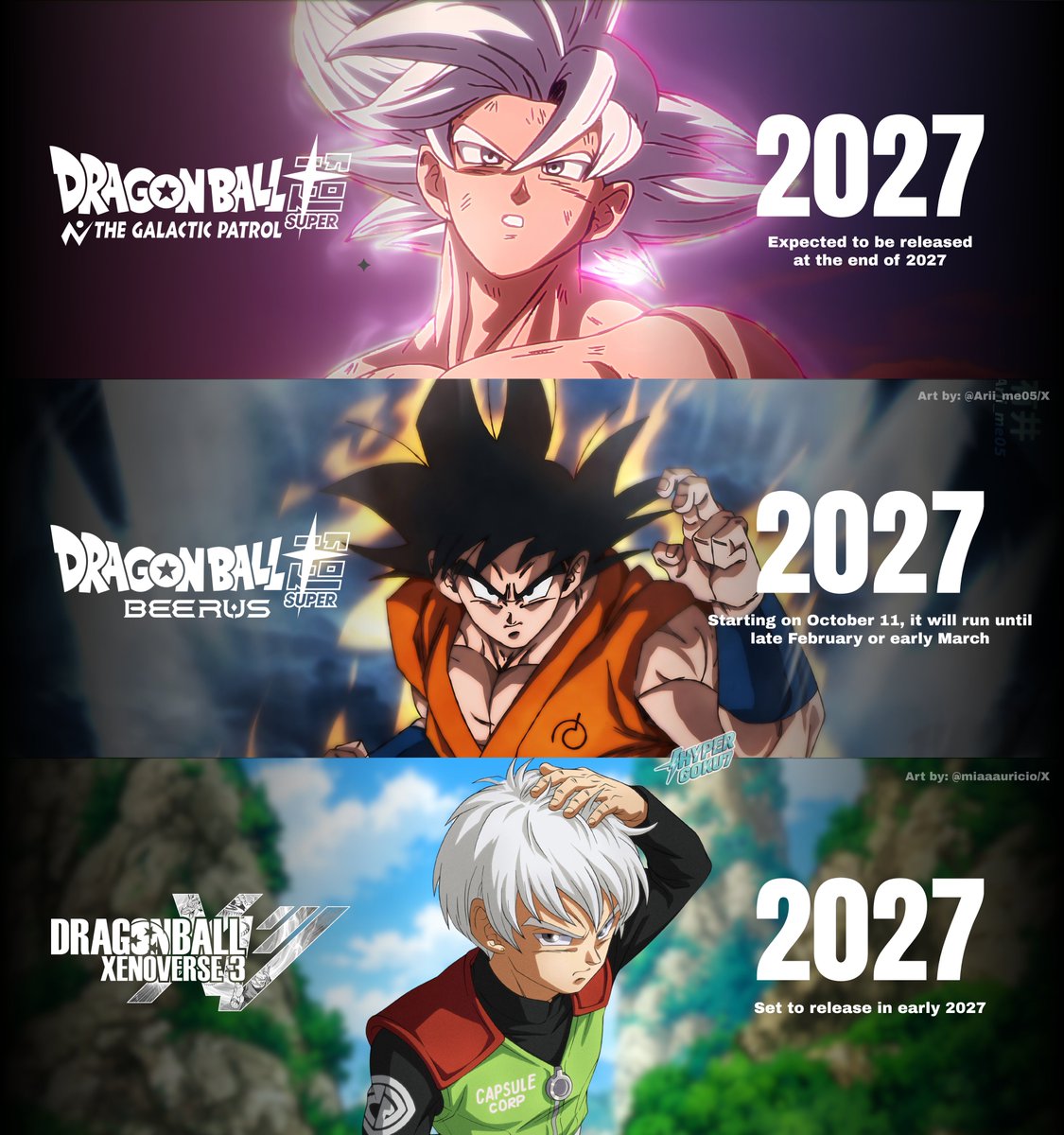 hypergoku8's tweet photo. 2027 is looking good for Dragon Ball! https://t.co/qPvzZB59ld