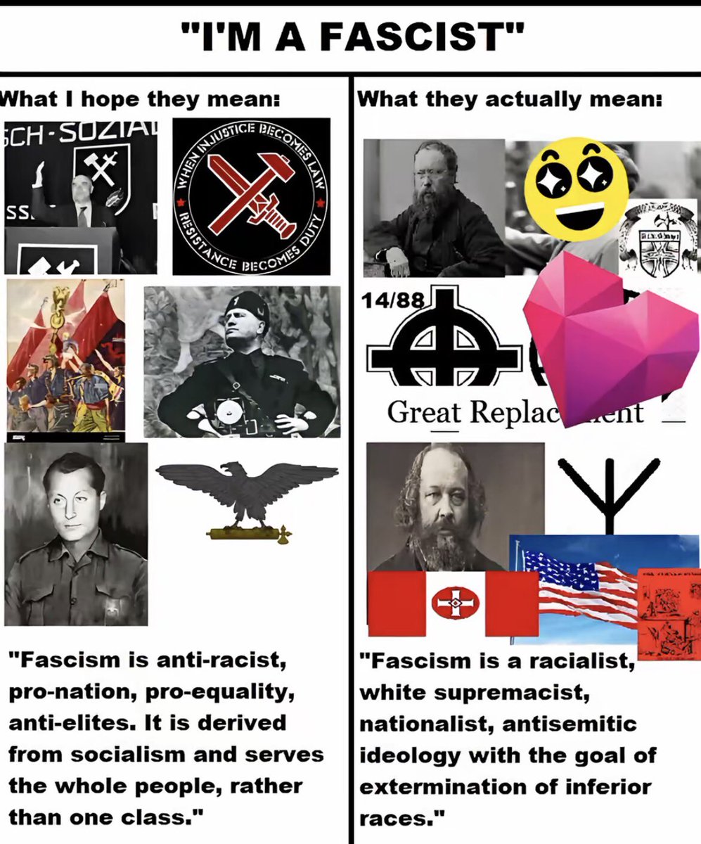 Divinalist_FT's tweet photo. @xxiamerrorxx Usually the meme is the racist is what they actually mean and the “national” socialist part is what they hope lol https://t.co/9XCNQ2KEua