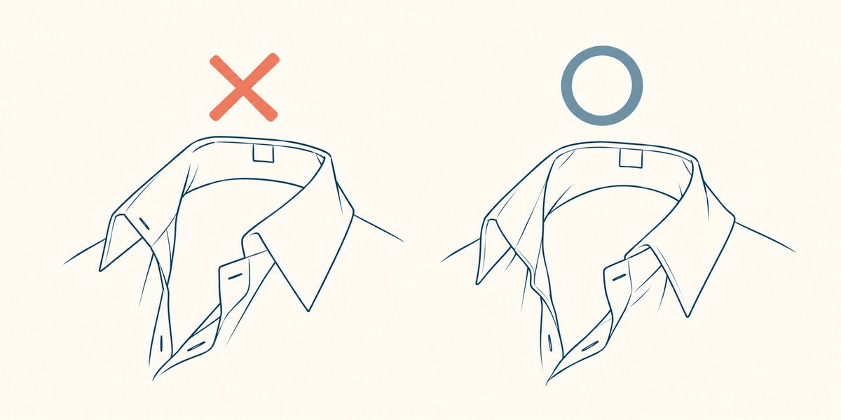musycmotyon's tweet photo. Shirt Collar Structure: Wrong vs. Right https://t.co/z78sE37x5X