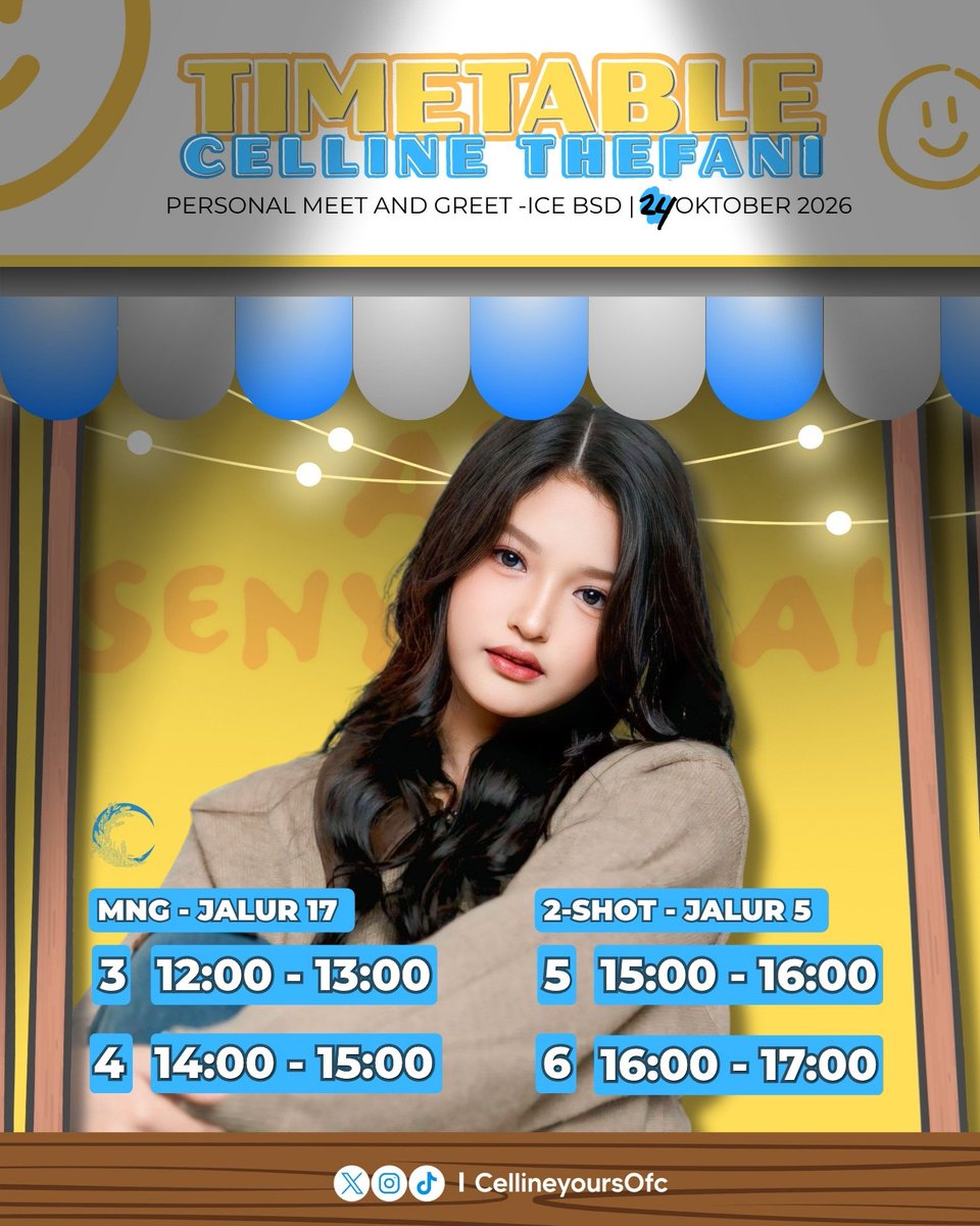 CellineyoursOfc's tweet photo. Siyang Lavendarian🪻

Siapa yang udah gak sabar untuk ketemu, ngobrol dan 2Shoot bareng nona @Elin_JKT48 di ICE BSD tanggal 24 Oktober 2026 nanti? 👀

Berikut tanggal war tiketnya biar gak kalian gak kehabisan:
🗓️ Pembelian Tiket 2-Shot & Photocard (Bonus tiket M&G) untuk OFC : 15 September 2026, Jam 18.00 WIB

🗓️ Pembelian Tiket 2-Shot & Photocard (Bonus tiket M&G) untuk General : 16 September 2026, Jam 18.00 WIB

Siapkan alarm kalian dari sekarang dan sampai ketemu di ICE BSD, Lavenderian! 💜🫶🏻