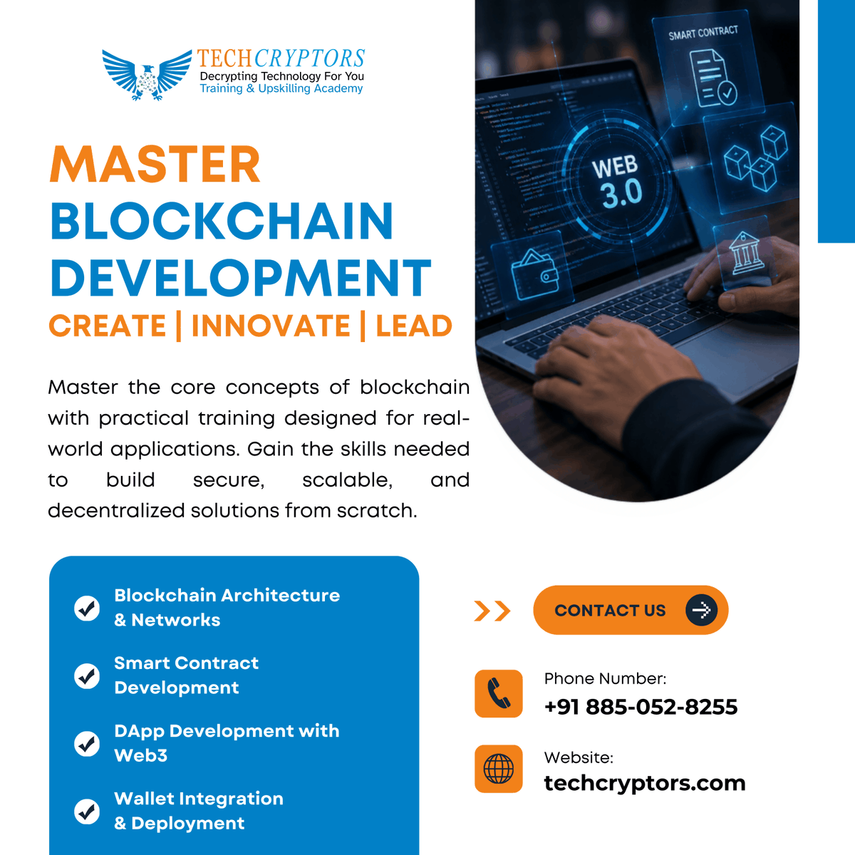 TechCryptors's tweet photo. ⛓️ Build. Code. Innovate.

💻 Learn Blockchain, Solidity &amp; Web3 with Tech Cryptors Training Academy.

📩 Enroll today!
📞Contact us today: https://t.co/SZ5auIx6W5
📧sales@techcryptors.com
🌍 https://t.co/a0l4tDVZnm https://t.co/YCnC03oP2z