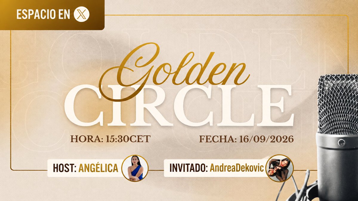 LaFamilia_so's tweet photo. En exactamente 24hrs continuamos con The Golden Circle Ep. 4 🪙

@angiemarquezw, inversora y especialista en PR & Media, y parte de la Comunidad de Creadores de LaFamilia, estará entrevistando a @AndreaDekovic, fundadora de @lasfloresweb3, ponente de la ONU y presidenta de Girl Up Quebec, con experiencia en cine, blockchain e inteligencia artificial.

Una conversación que no te vas a querer perder 👀

16 de septiembre de 2026
15:30 CET 🇪🇸
9:30EST 🇺🇸
